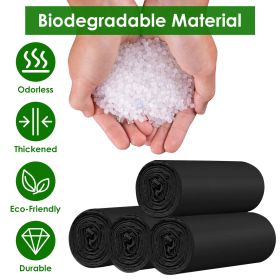 4 Rolls Black Garbage Bags 5.3 Gallons Unscented Disposable Trash Bags Portable Leak Resistant Trash Can Liners for Bathroom Office Kitchen Bedroom Ca