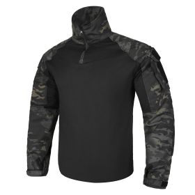 KRYDEX G3 Combat Shirt with Elbow Pads For Hunting Outdoor CP Style Tops Tactical BDU Clothes MC Tiger Stripes Shirts (Color: MCBK, size: L)